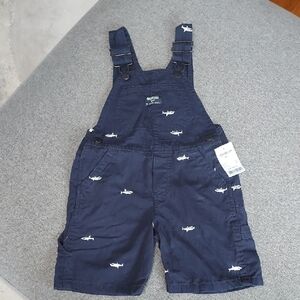 NWT OshKosh B'gosh Navy Shark Print Kids Overalls